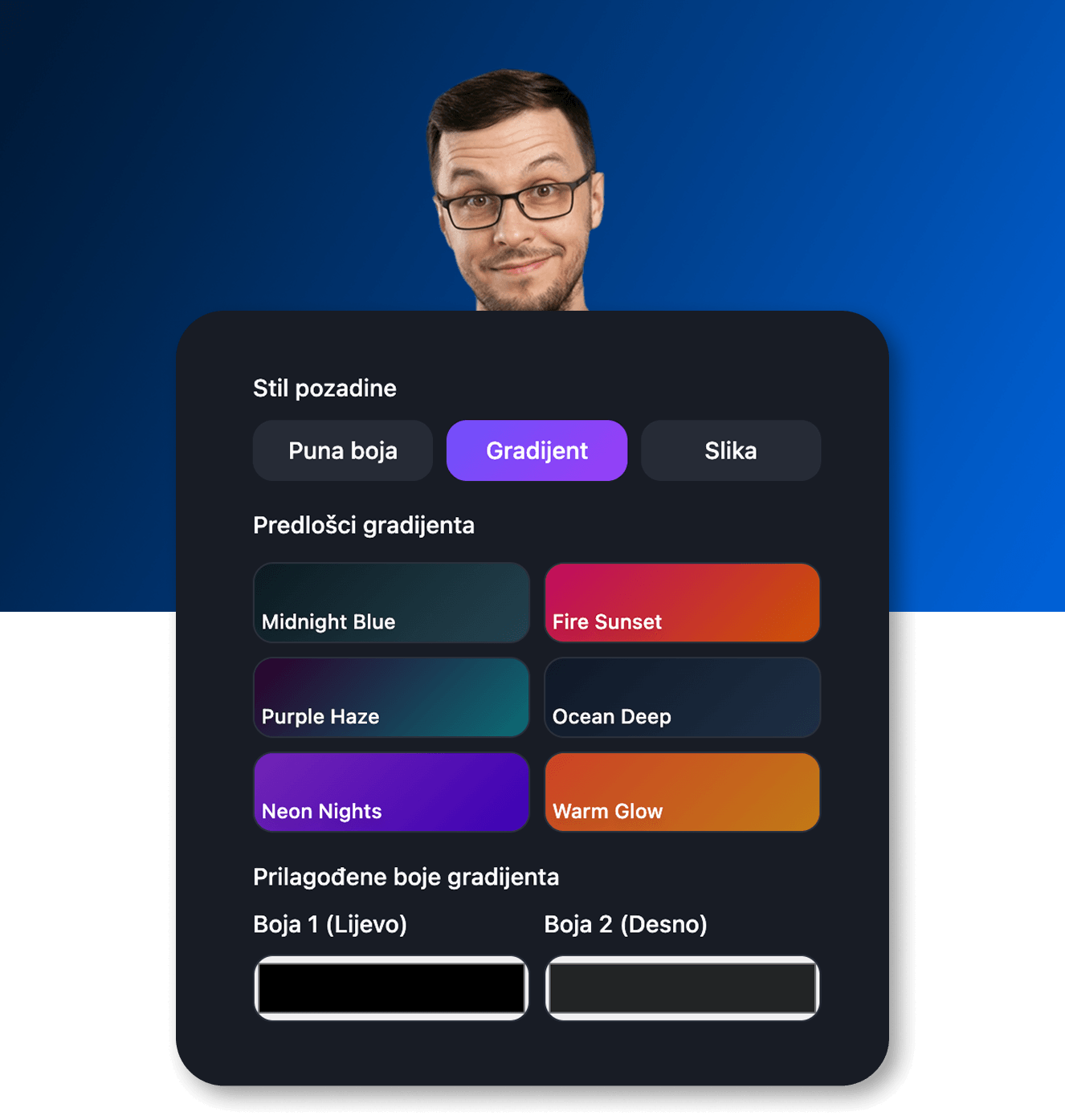 Prije - Izaberi pozadinu kakvu želiš